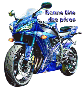 Gif animé bonne fête des pères moto